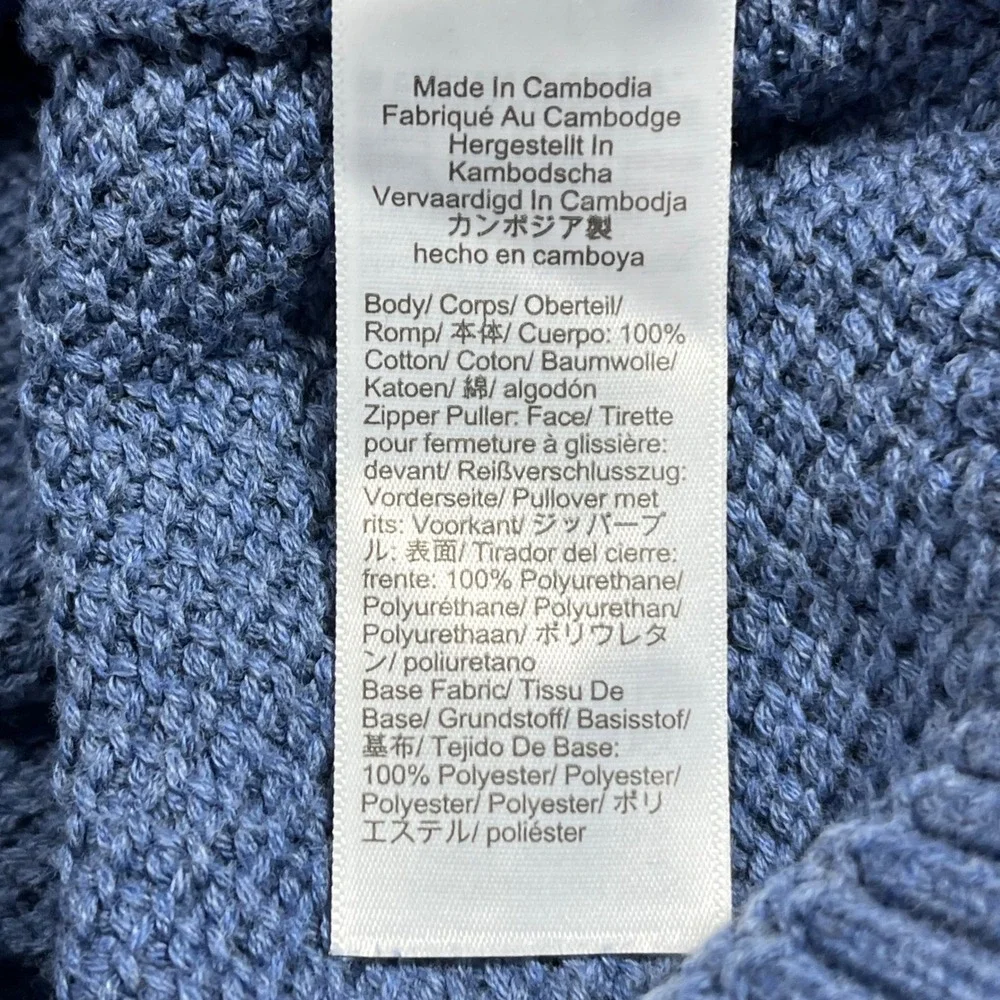 J.Crew Preppy Coastal Nautical Beachy Waffle Knit 1/4 Zip Sweater‎ Mens XL